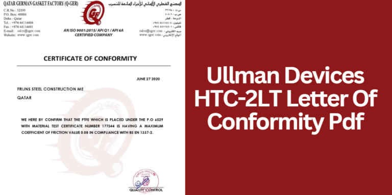 Ullman Devices HTC-2LT Letter Of Conformity Pdf